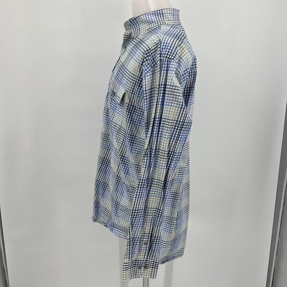 George Strait Wrangler Plaid Button-Down Shirt Mens L/G Cowboy Cut 100% Cotton B - Picture 9 of 10